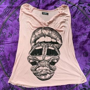 Lauren Moshi Lip-Art Tank Top